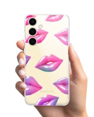 Etui do Samsung Galaxy S24 Plus przeźroczyste, silikonowe Flexi, hologramowe usta