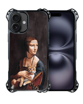 Etui iPhone 16 IBIZU DropGuard Ultra z MagSafe, Leonardo Da Vinci, dama z kotem