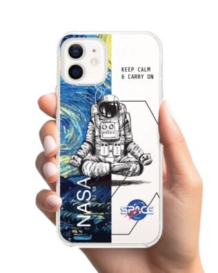 Etui do iPhone 12 Mini przeźroczyste, silikonowe Flexi, Keep Calm in Cosmos
