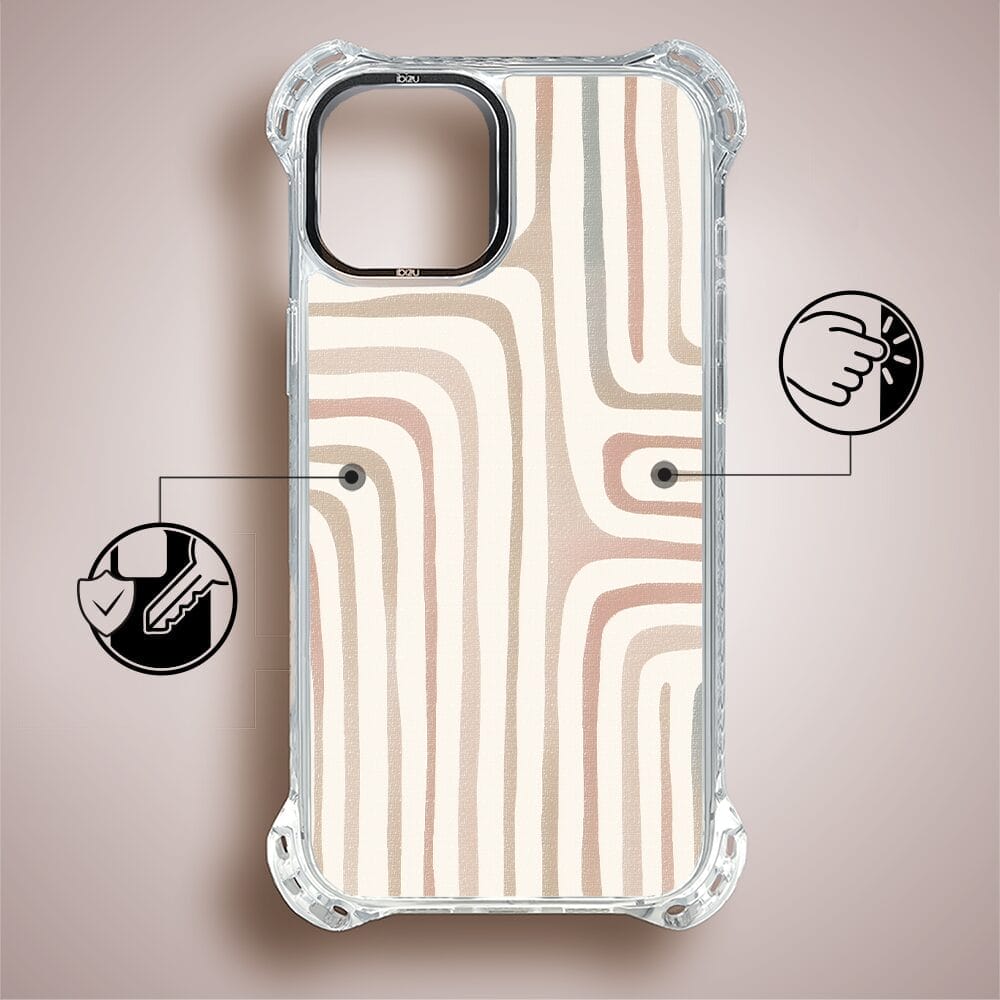 Etui do iPhone 15 Plus IBIZU DropGuard Ultra z MagSafe, Boho, Piaskowy labirynt - obrazek 7