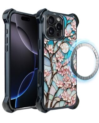 Etui do iPhone 16 Pro Max IBIZU DropGuard Ultra z MagSafe, Barwy Szkła, Księżycowa Wiśnia