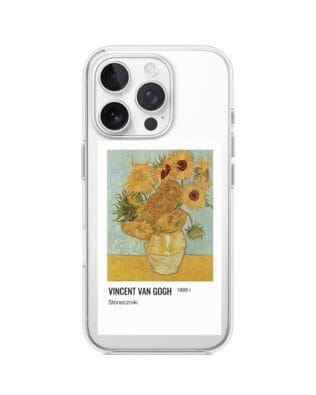 Etui do iPhone 16 Pro przeźroczyste, silikonowe Flexi, słoneczniki Van Gogh