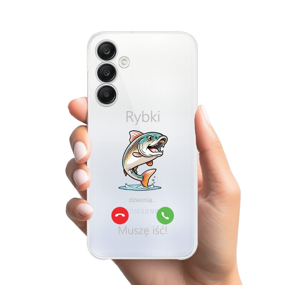 Etui do Samsung Galaxy A25 5G przeźroczyste, silikonowe Flexi, rybki dzwonią - obrazek 3