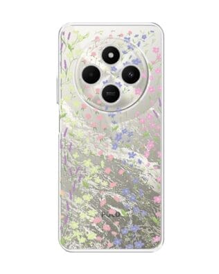 Etui do Xiaomi POCO C75 przeźroczyste, silikonowe Flexi, kwiaty polne