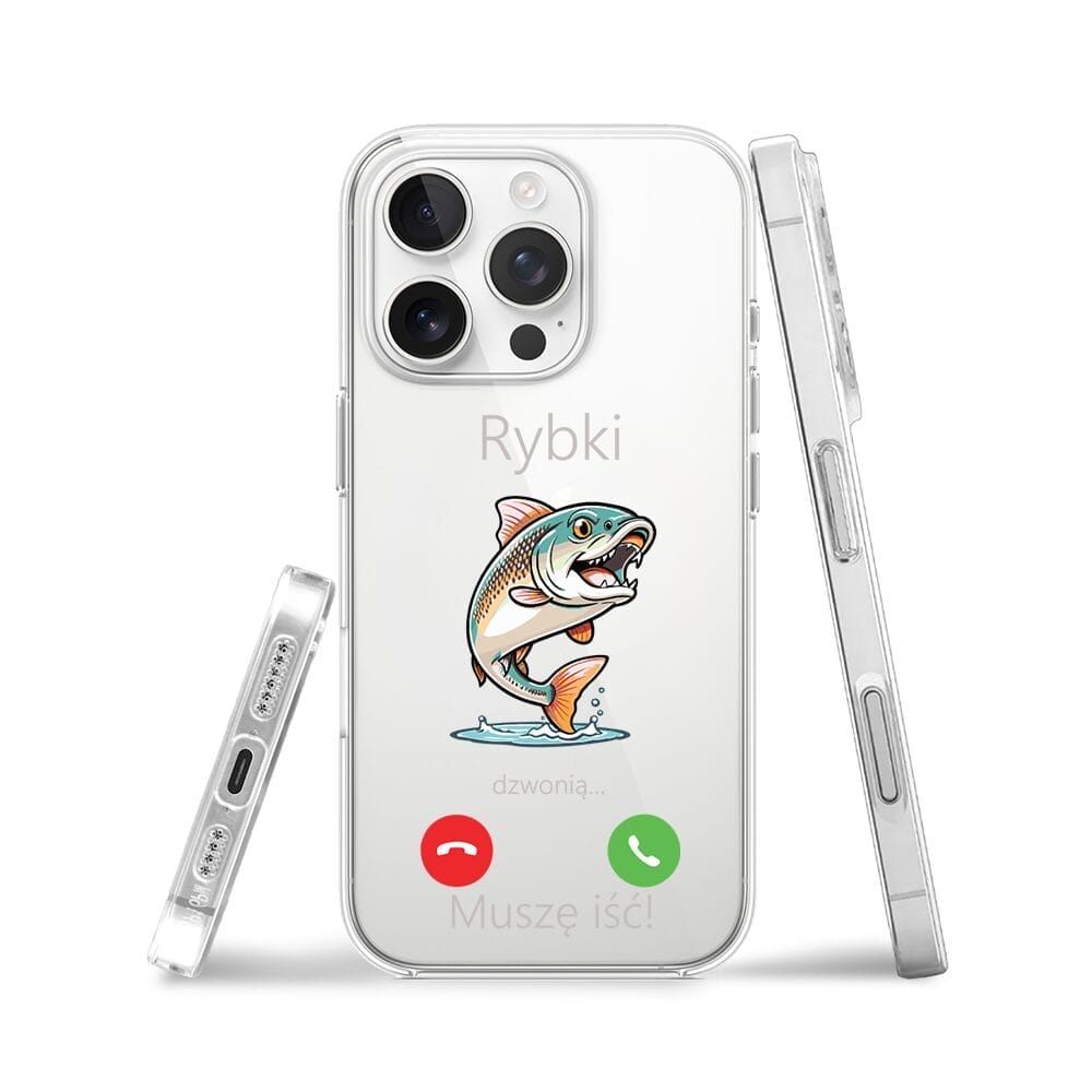 Etui do iPhone 16 Pro, przeźroczyste, silikonowe Flexi, rybki dzwonią - obrazek 3