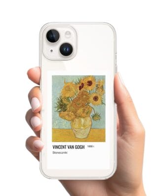 Etui do iPhone 14 Plus przeźroczyste, silikonowe Flexi, słoneczniki Van Gogh