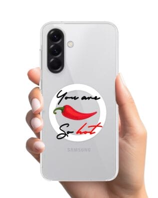 Etui do Samsung Galaxy A56 5G z MagSafe przeźroczyste, silikonowe Flexi, papryczka chilli