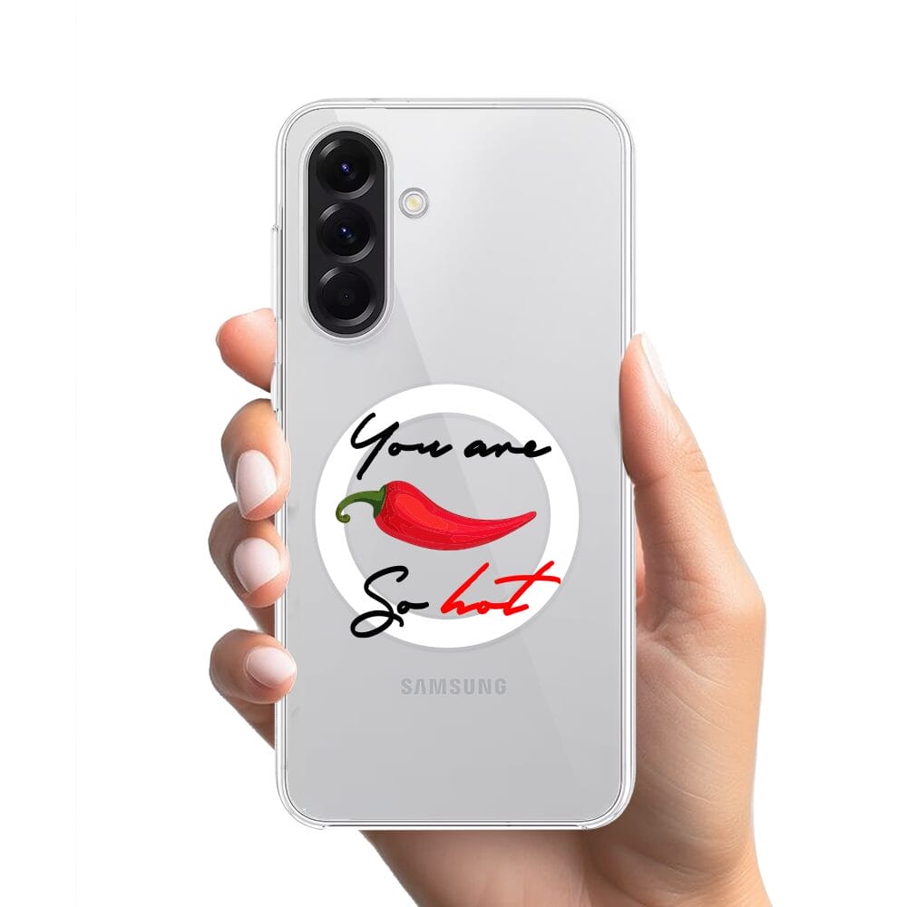 Etui do Samsung Galaxy A56 5G z MagSafe przeźroczyste, silikonowe Flexi, papryczka chilli - obrazek 2