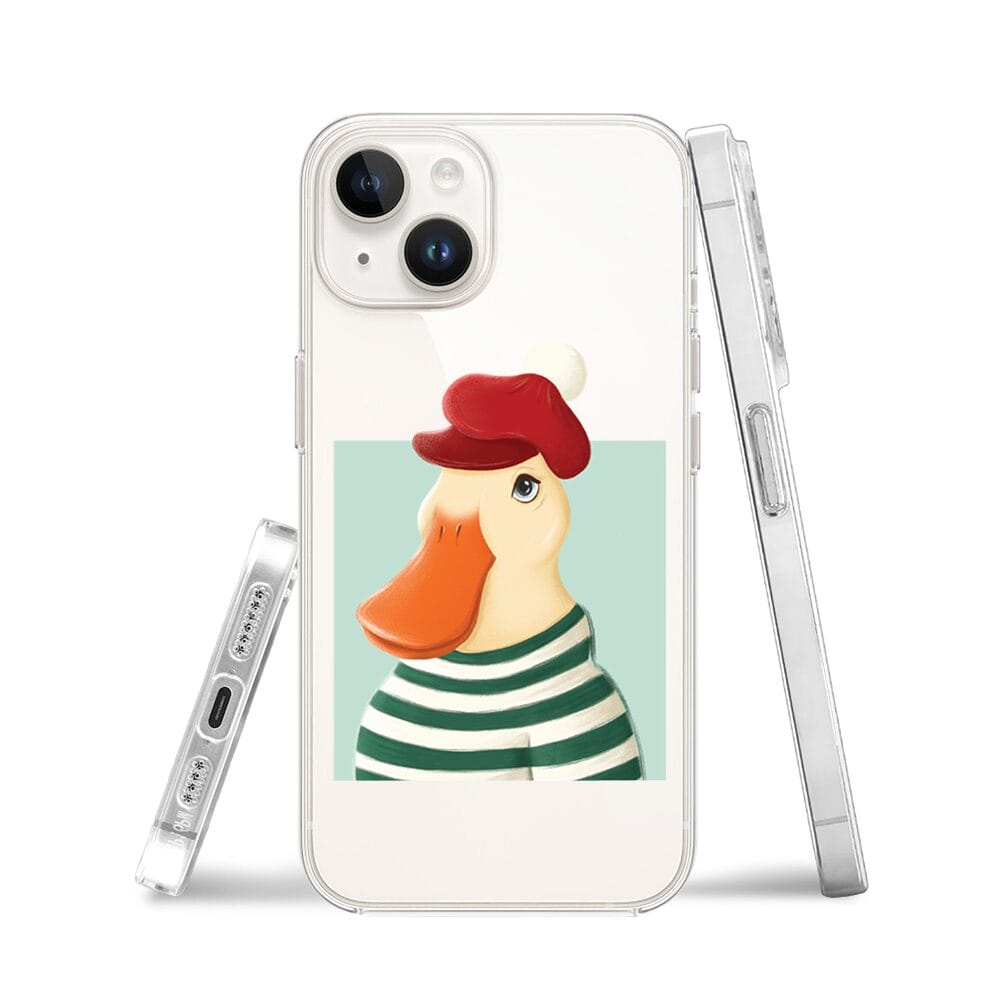 Etui do iPhone 13 Mini przeźroczyste, silikonowe Flexi, kaczuszka - obrazek 3