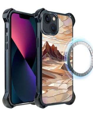 Etui do iPhone 13 IBIZU DropGuard Ultra z MagSafe, Barwy Szkła, Pustynny spokój