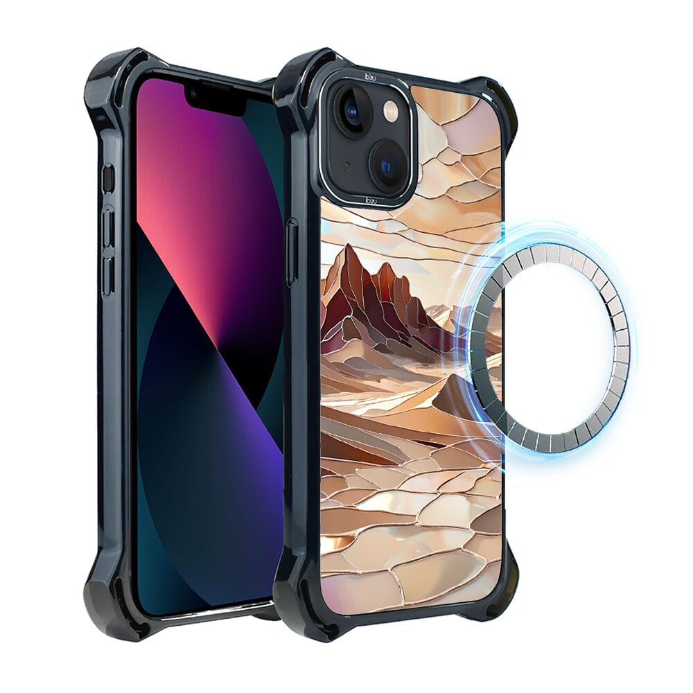 Etui do iPhone 13 IBIZU DropGuard Ultra z MagSafe, Barwy Szkła, Pustynny spokój