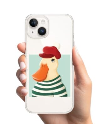 Etui do iPhone 13 Mini przeźroczyste, silikonowe Flexi, kaczuszka