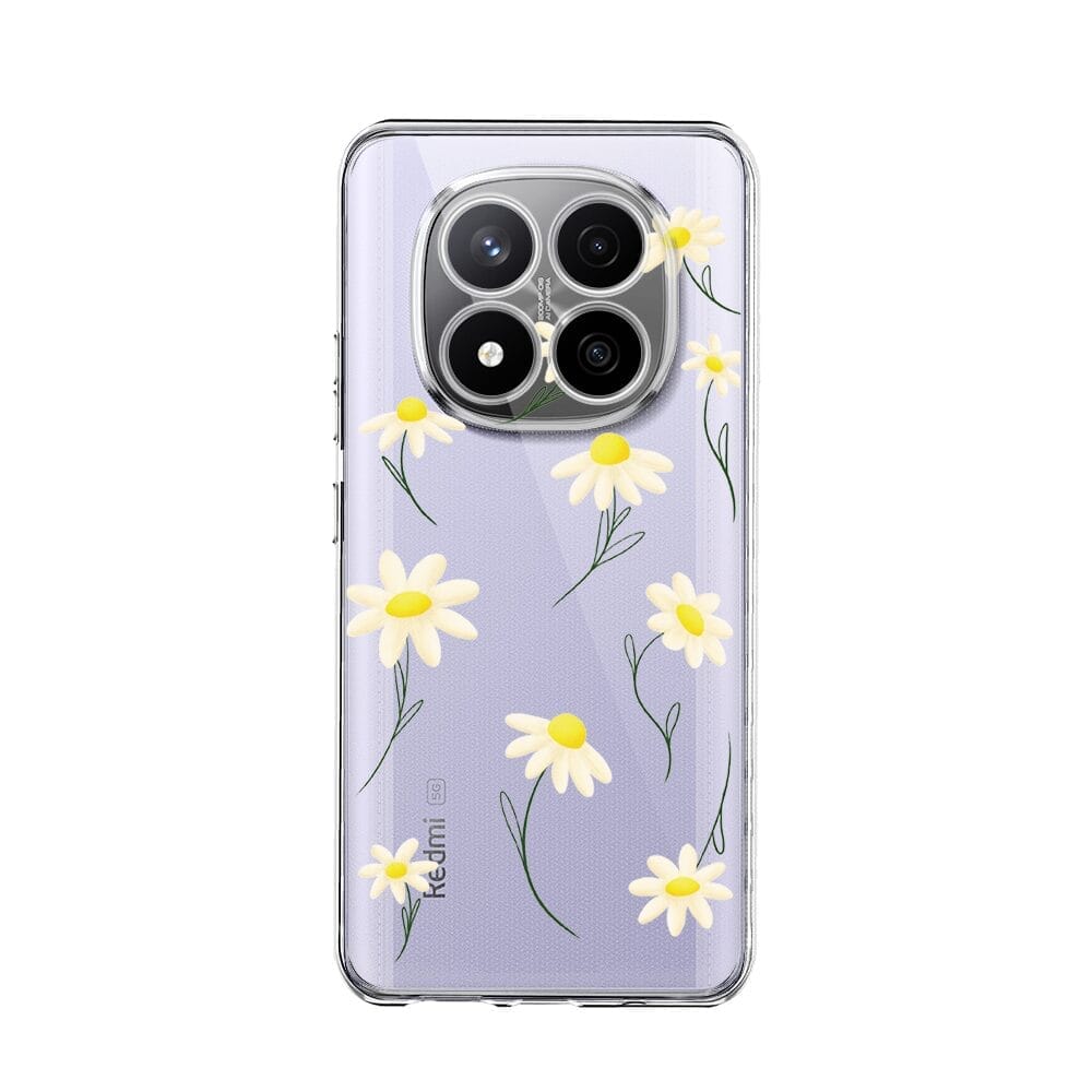 Etui do Xiaomi Redmi Note 14 Pro Plus 5G przeźroczyste, silikonowe Flexi, stokrotki