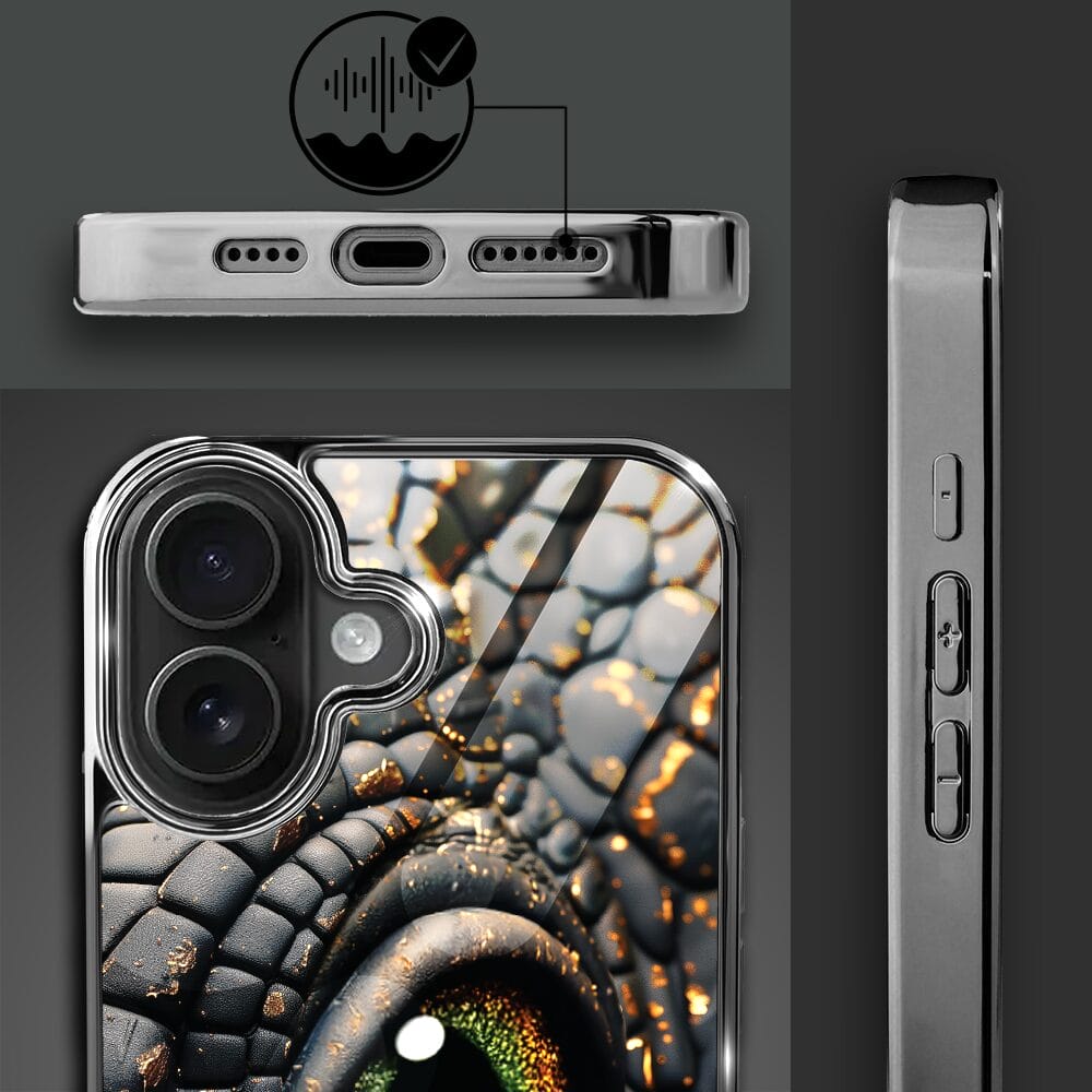 Etui do iPhone 16 Plus IBIZU Elite Glass z MagSafe Magia Azji amber dragon, czarny chrom - obrazek 7