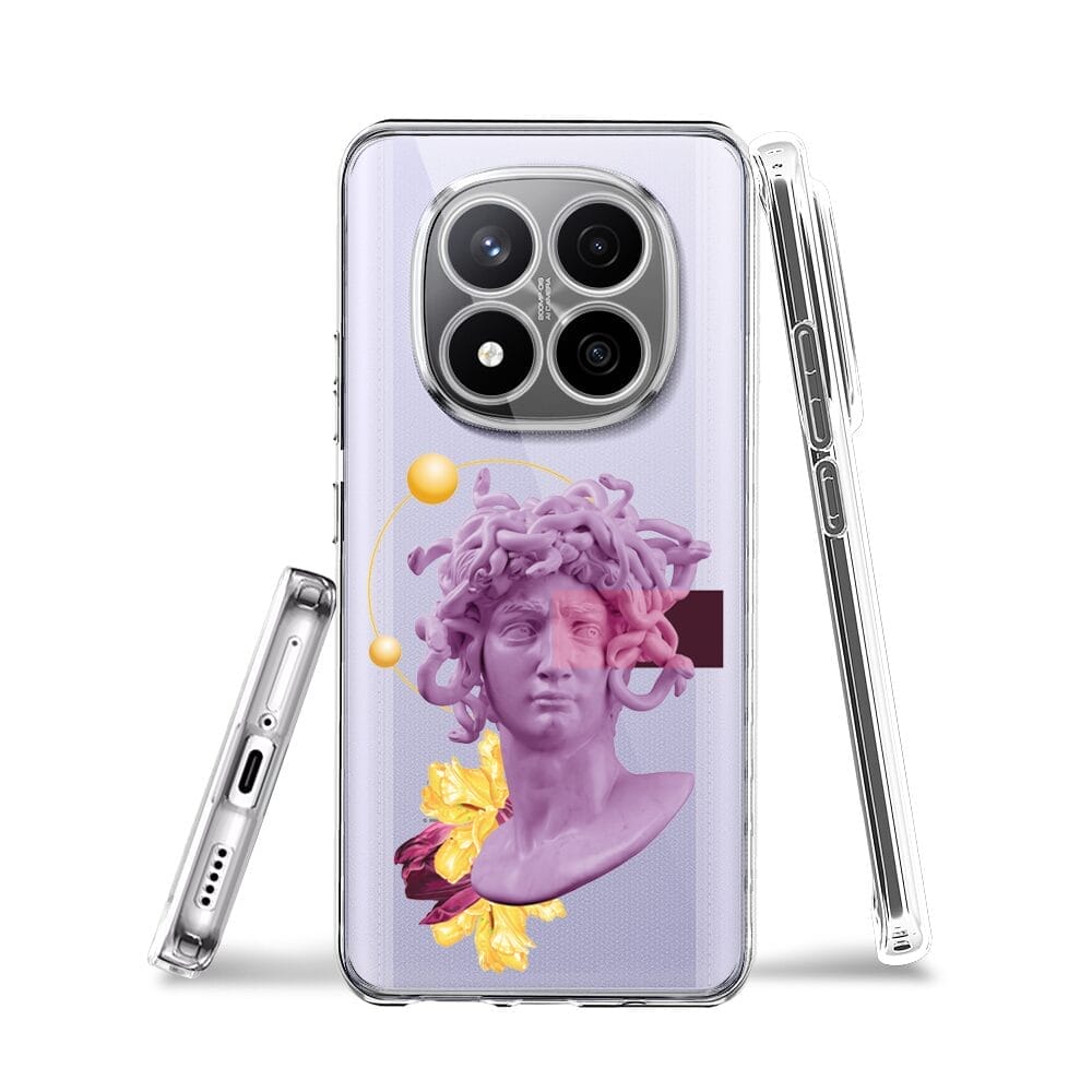 Etui do Xiaomi Redmi Note 14 Pro 4G przeźroczyste, silikonowe Flexi, antyczna figura, meduza - obrazek 3