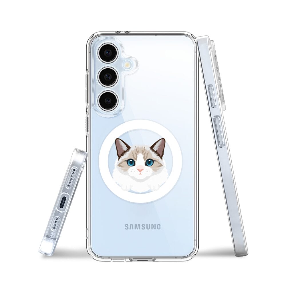 Etui do Samsung Galaxy S24 FE z MagSafe przeźroczyste, silikonowe Flexi, kot birmański - obrazek 3