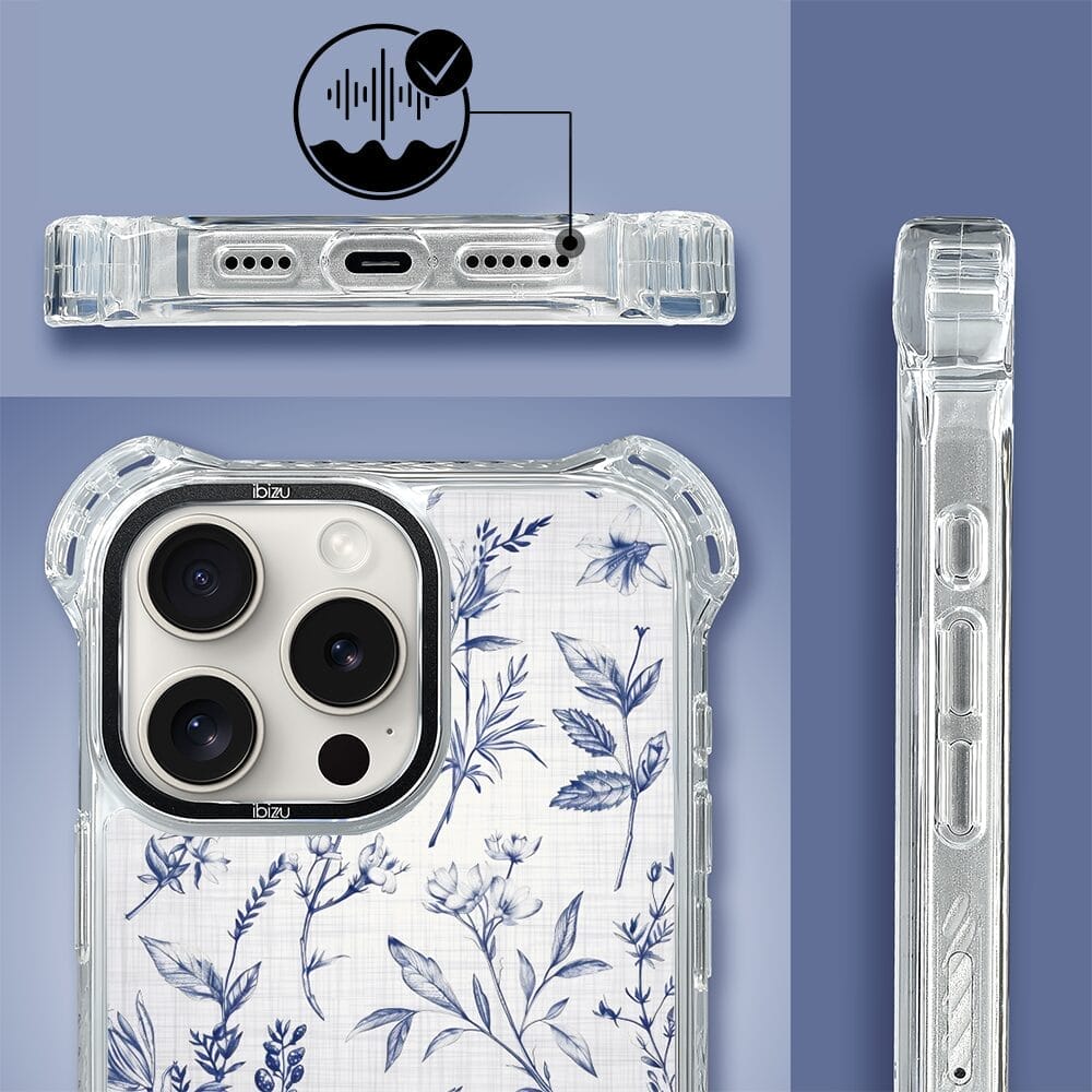 Etui do iPhone 16 Pro IBIZU DropGuard Ultra z MagSafe, Pastel Bloom, Lazurowe szepty - obrazek 4