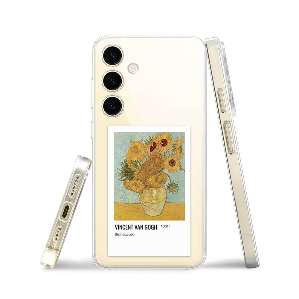 Etui do Samsung Galaxy S24 przeźroczyste, silikonowe Flexi, słoneczniki Van Gogh - obrazek 3