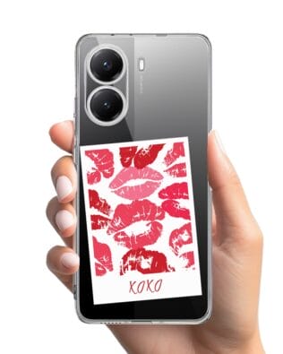 Etui do Xiaomi POCO X7 Pro przeźroczyste, silikonowe Flexi, pocałunki, polaroid