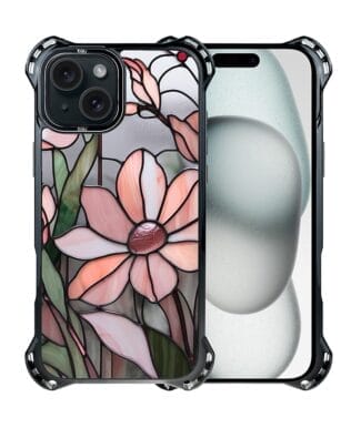 Etui do iPhone 15 IBIZU DropGuard Ultra z MagSafe, Barwy Szkła, Różowa magnolia