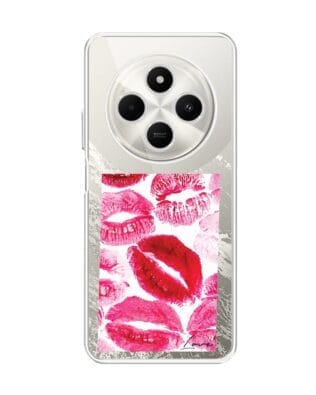 Etui do Xiaomi POCO C75 przeźroczyste, silikonowe Flexi, pocałunki z napisem „love”