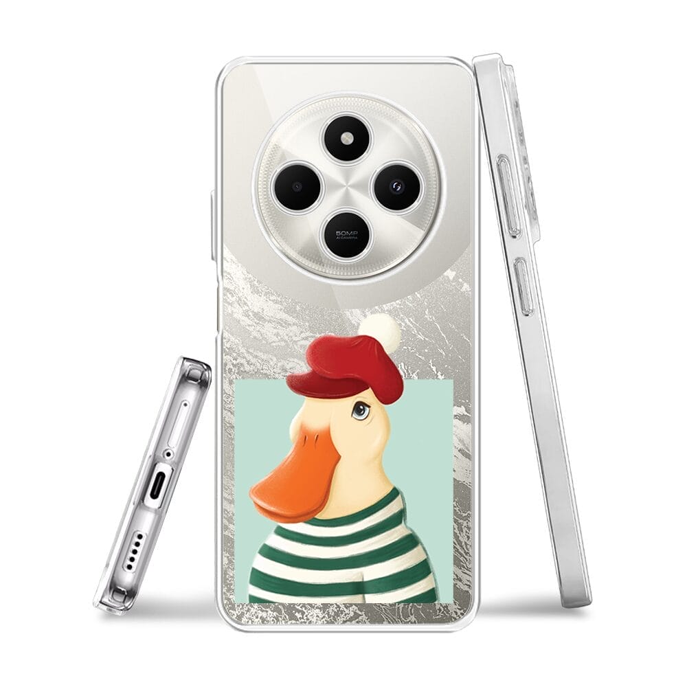 Etui do Xiaomi POCO C75 przeźroczyste, silikonowe Flexi, kaczuszka - obrazek 3