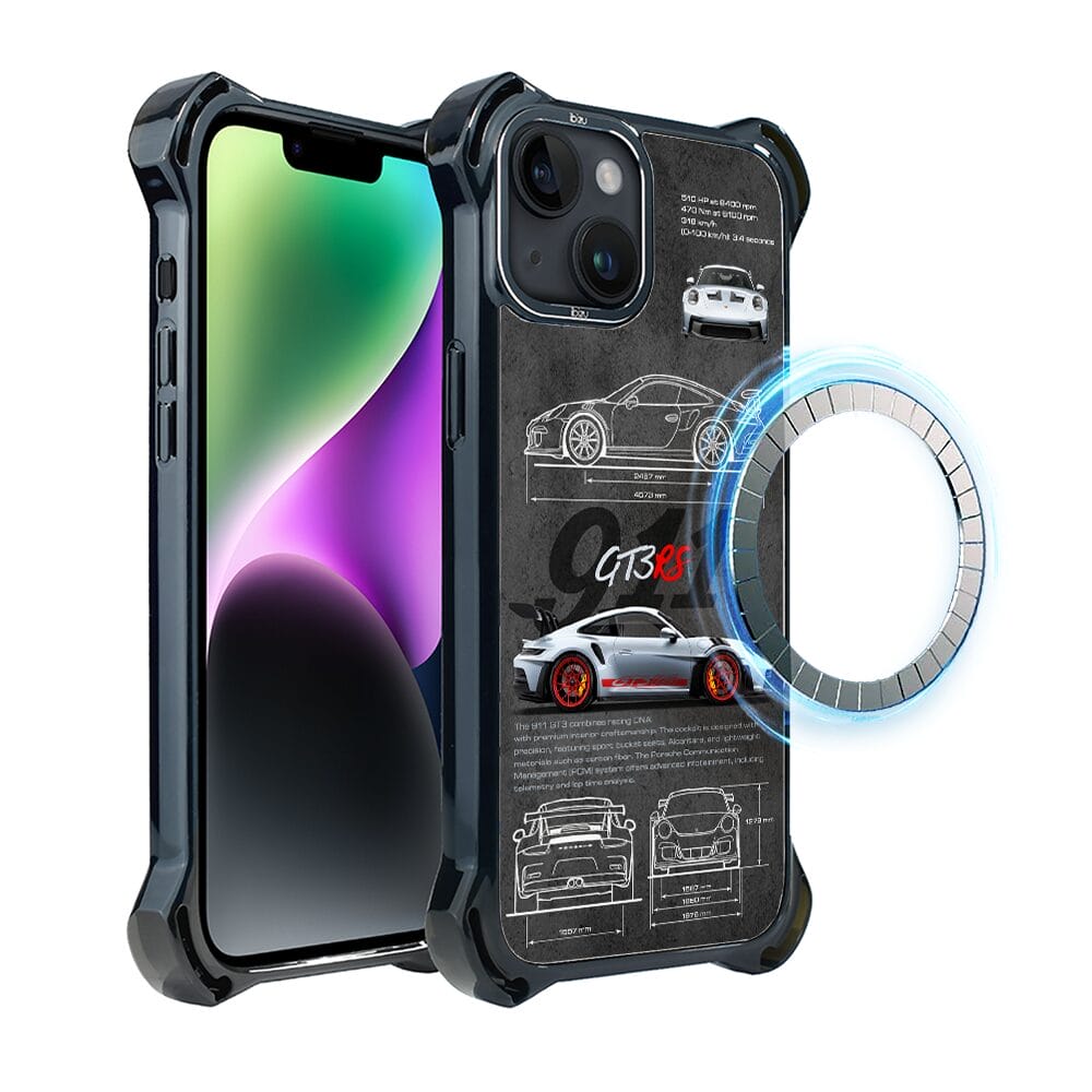 Etui do iPhone 14 IBIZU DropGuard Ultra z MagSafe, TechDrive, 911 GT3 RS