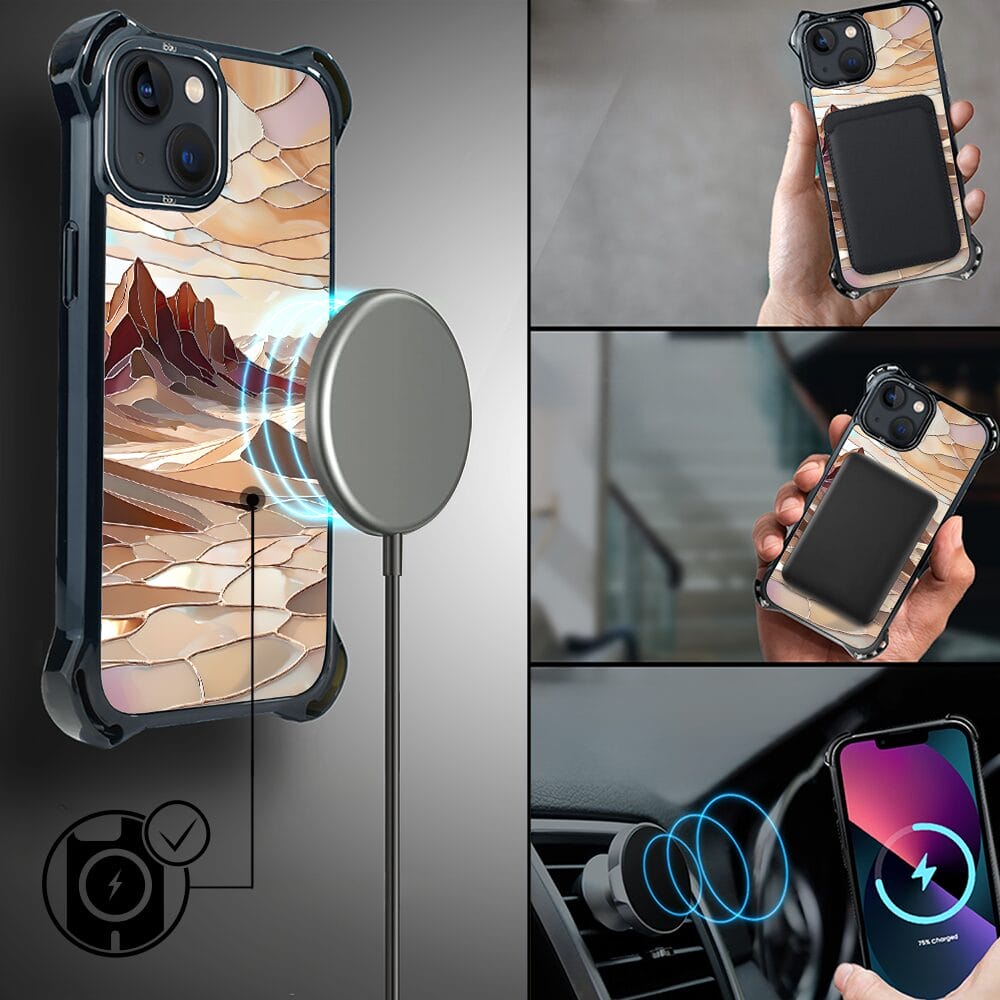 Etui do iPhone 13 IBIZU DropGuard Ultra z MagSafe, Barwy Szkła, Pustynny spokój - obrazek 8