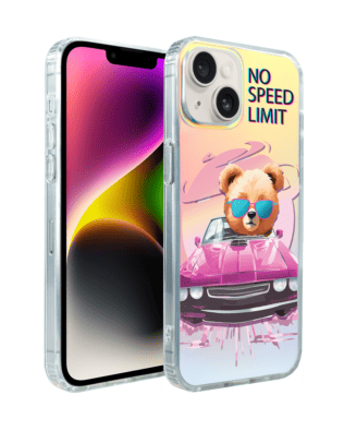 Etui do iPhone 14 IBIZU California Sunset z MagSafe, zmieniające kolor, Pink Car, różowy samochód