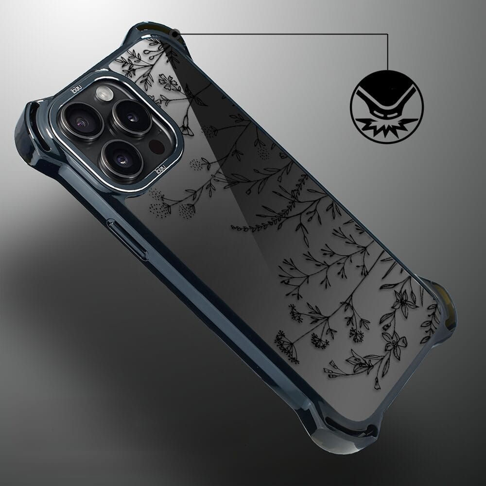 Etui do iPhone 14 Pro IBIZU DropGuard Ultra z MagSafe, Midnight, Dotyk kwiatów - obrazek 4