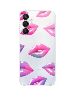 Etui do Samsung Galaxy A25 5G przeźroczyste, silikonowe Flexi, hologramowe usta