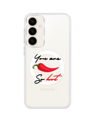 Etui do Samsung Galaxy S23 z MagSafe przeźroczyste, silikonowe Flexi, papryczka chilli