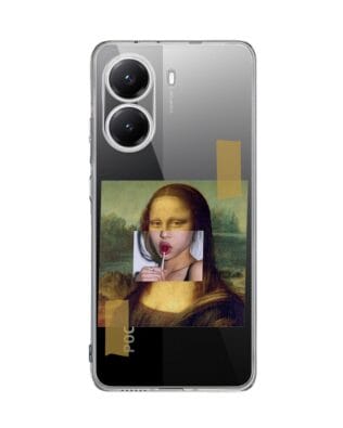 Etui do Xiaomi POCO X7 Pro przeźroczyste, silikonowe Flexi, Mona Lisa z lizakiem