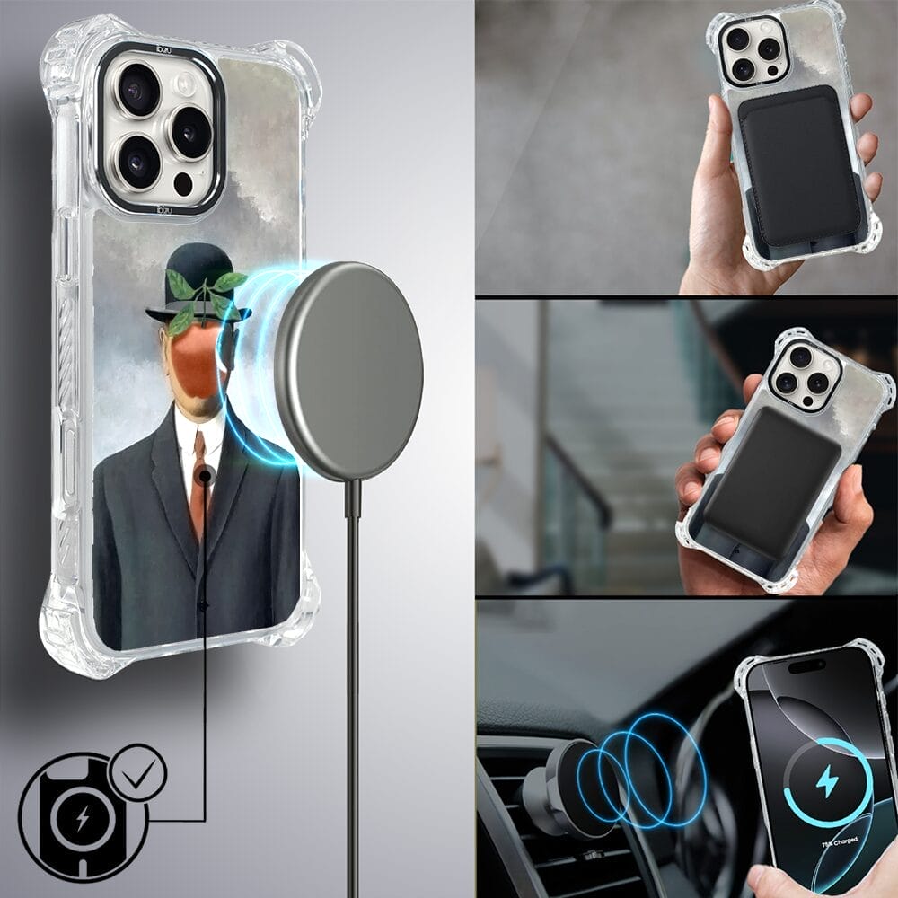 Etui do iPhone 16 Pro IBIZU DropGuard Ultra z MagSafe, Rene Magritte, syn człowieczy - obrazek 8