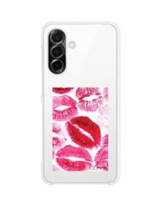 Etui do Samsung Galaxy A26 5G przeźroczyste, silikonowe Flexi, pocałunki z napisem „love”