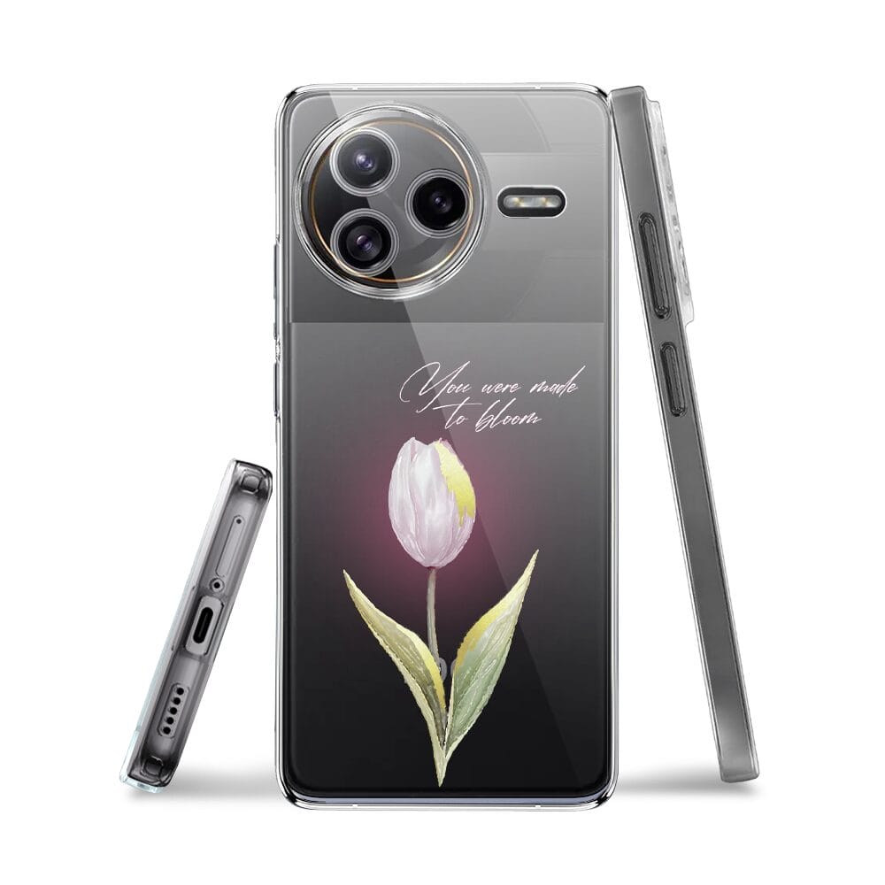 Etui do Xiaomi POCO F7 Ultra przeźroczyste, silikonowe Flexi, kwiaty, tulipan - obrazek 3