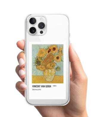 Etui do iPhone 12 Pro przeźroczyste, silikonowe Flexi, słoneczniki Van Gogh