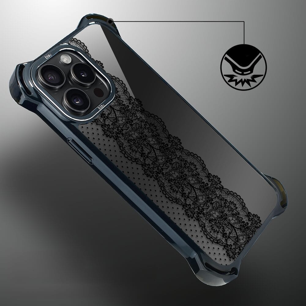 Etui do iPhone 14 Pro Max IBIZU DropGuard Ultra z MagSafe, Midnight, Ornamentowa koronka - obrazek 4