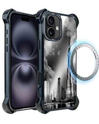 Etui do iPhone 16 Plus IBIZU DropGuard Ultra z MagSafe, Noir City, Burj Khalifa