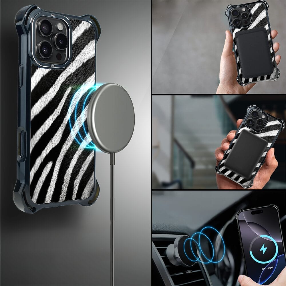 Etui do iPhone 16 Pro, Ibizu DropGuard Ultra z MagSafe, Zew Natury, Zebra - obrazek 8