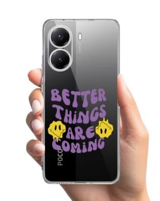 Etui do Xiaomi POCO X7 Pro przeźroczyste, silikonowe Flexi, Better Things Are Coming