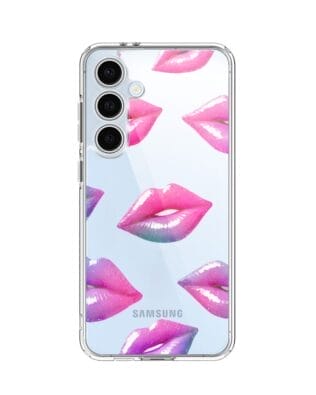 Etui do Samsung Galaxy S24 FE przeźroczyste, silikonowe Flexi, hologramowe usta