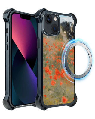 Etui iPhone 13 IBIZU DropGuard Ultra z MagSafe, Claude Monet, pole maków