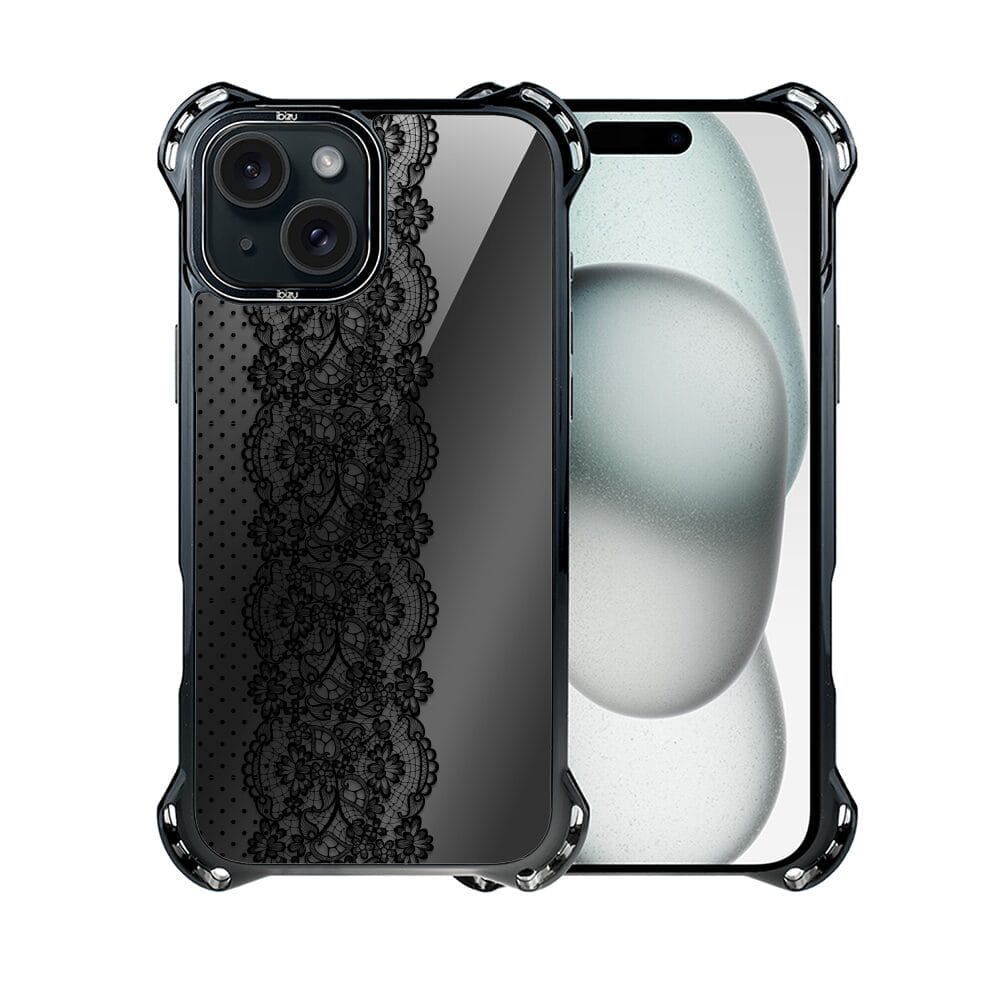 Etui do iPhone 15 IBIZU DropGuard Ultra z MagSafe, Midnight, Ornamentowa koronka - obrazek 2