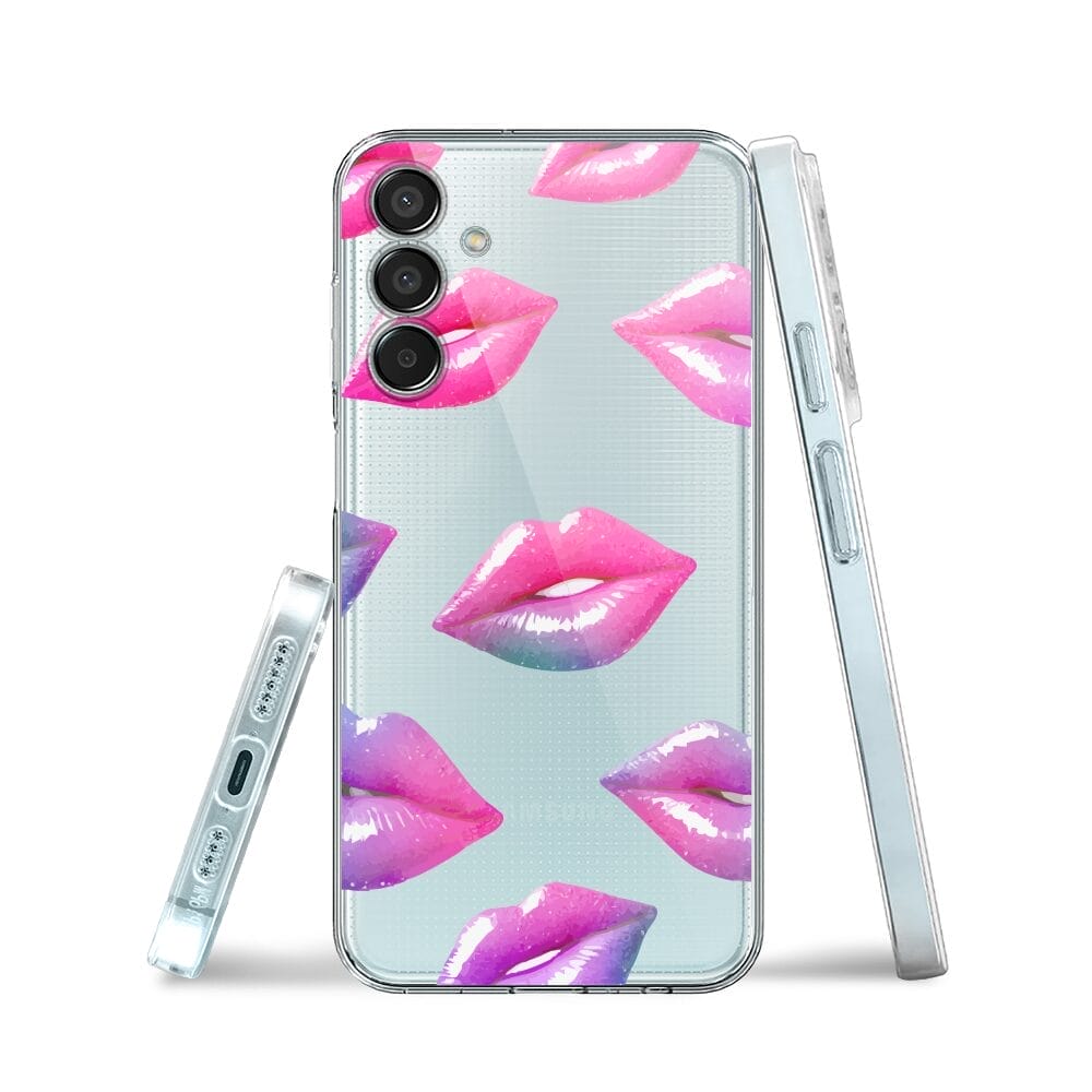Etui do Samsung Galaxy M15 5G przeźroczyste, silikonowe Flexi, hologramowe usta - obrazek 3