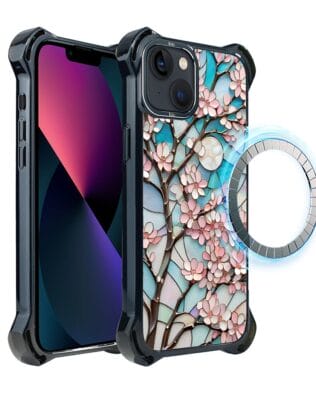 Etui do iPhone 13 IBIZU DropGuard Ultra z MagSafe, Barwy Szkła, Księżycowa Wiśnia