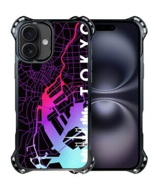 Etui do iPhone 16 Plus IBIZU DropGuard Ultra z MagSafe, mapy świata, Tokyo