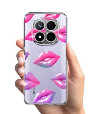Etui do Xiaomi Redmi Note 14 Pro 4G przeźroczyste, silikonowe Flexi, hologramowe usta