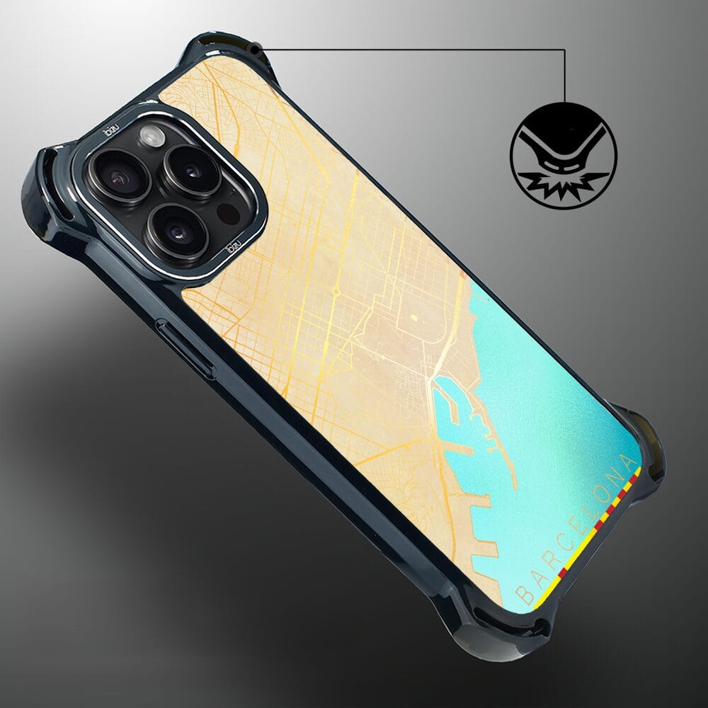 Etui do iPhone 14 Pro IBIZU DropGuard Ultra z MagSafe, Mapy Świata, Barcelona - obrazek 4