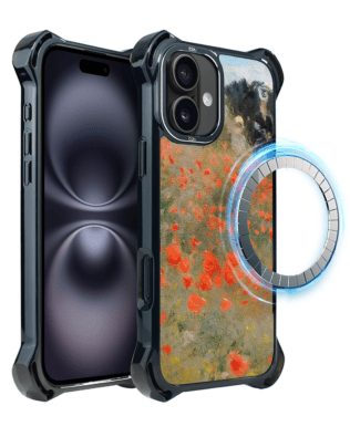 Etui iPhone 16 Plus IBIZU DropGuard Ultra z MagSafe, Claude Monet, pole maków